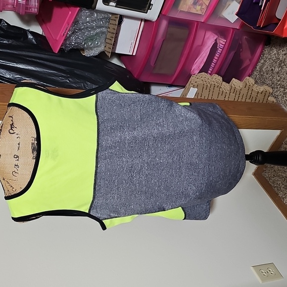 3x Neon Yellow And Grey Tank Top. - Picture 2 of 2